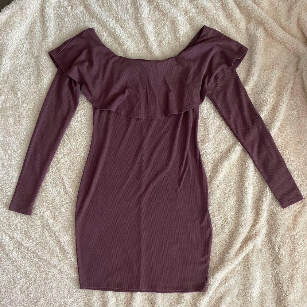 EXPRESS Off The Shoulder Long Sleeve Bodycon Dress Size S
